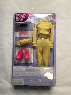 Festival Day Yellow Jogger Set with Pink Boots and Accessories